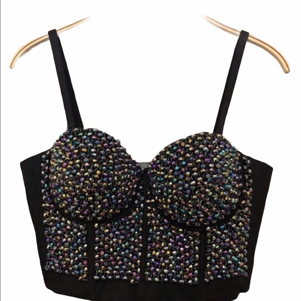 The sang Rhinestone crop top NWT